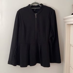 Zip-Front Peplum Jacket